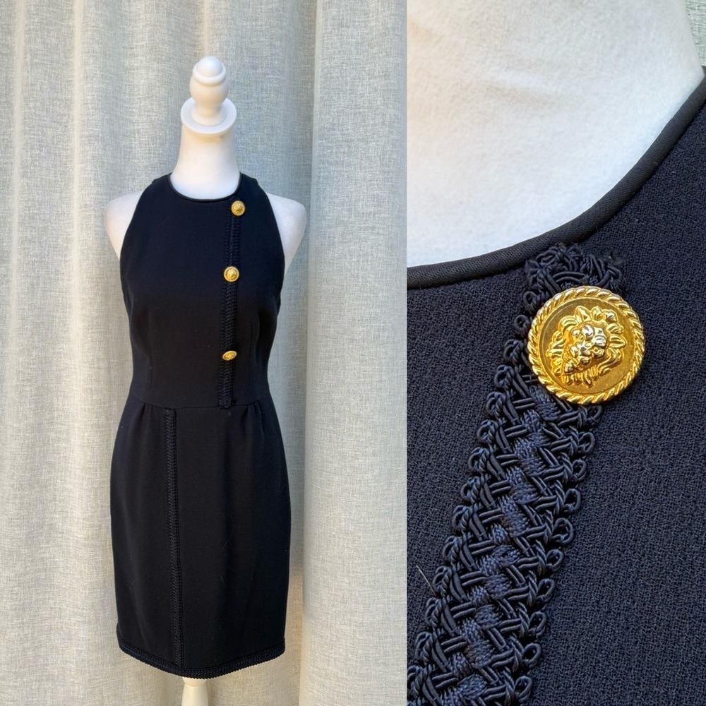 GALITZINE Couture navy blue sleeveless dress